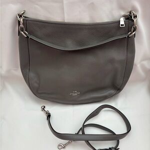 Coach Dark Gray Leather Shoulder Bag